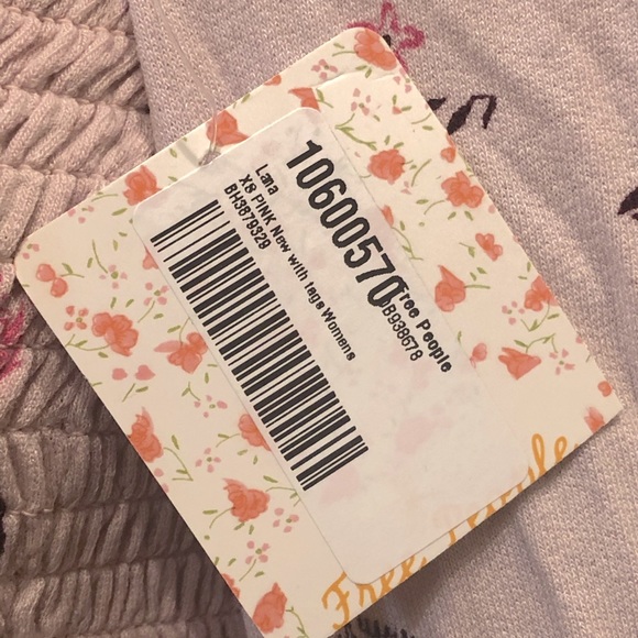 FREE PEOPLE PINK BOHO OFF THE SHOULDER TOP “BELL” SLEEVES XS - Picture 8 of 10